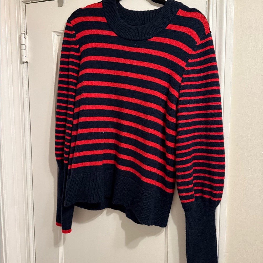 Addison Bay Red and Black Striped Sweater